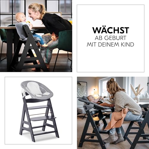2-in-1 Bouncer Hauck Hochstuhl (Dunkelgrau): Höchster Komfort, Verstellbar inkl. Sitzauflage