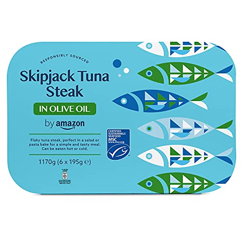by Amazon Thunfischfilets (195g) in Olivenöl: Geschnitten, 6er-Pack