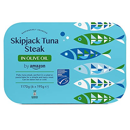 by Amazon Thunfischfilets (195g) in Olivenöl: Geschnitten, 6er-Pack
