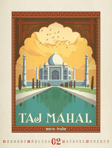 Travel Time Plakate-Kalender 2026 | Hochwertiger Vintage-Kalender im großen Hochformat (50x66cm)