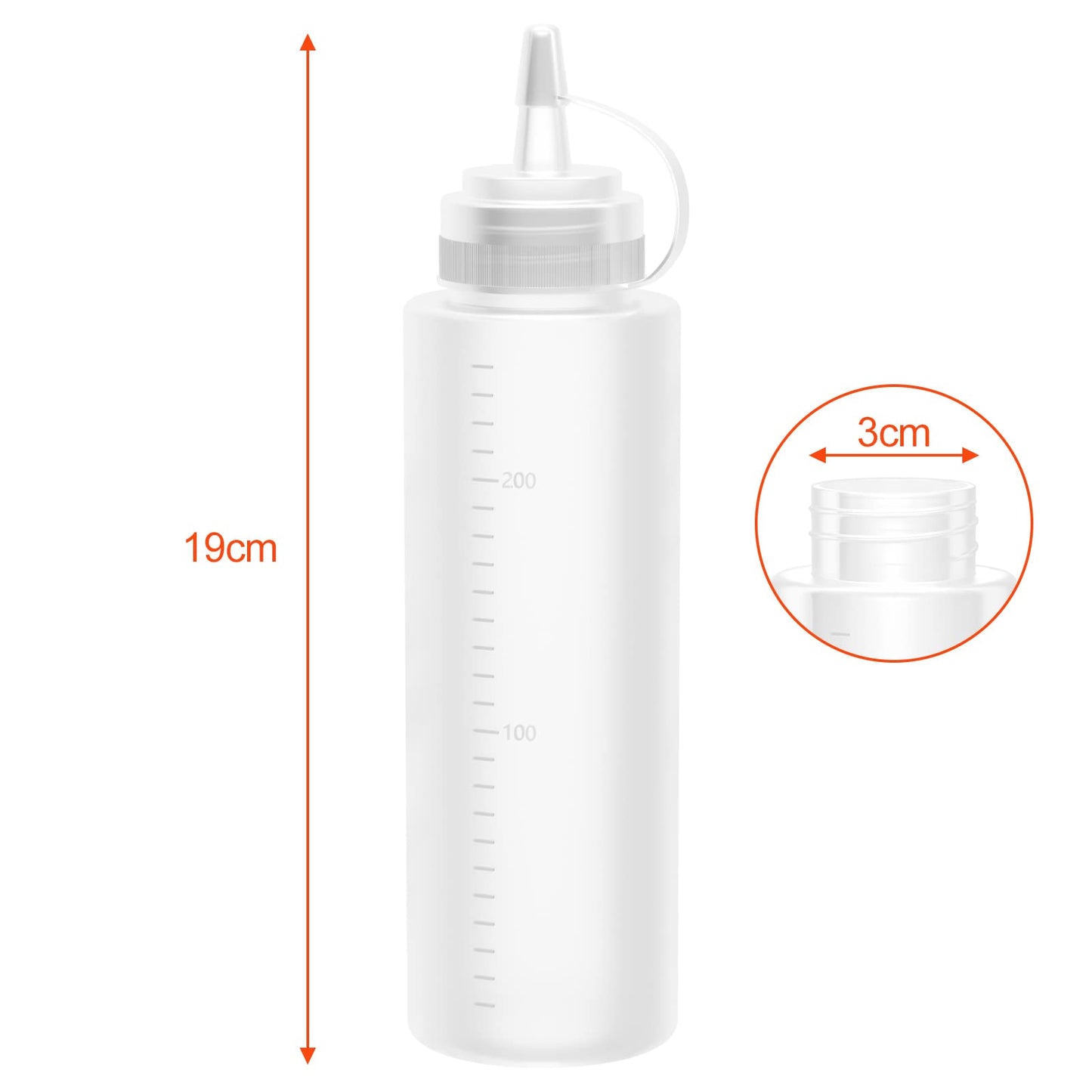 Lestiven 250ml Squeeze Quetsch-Flasche (5 Stück) mit Kappen - BPA Frei