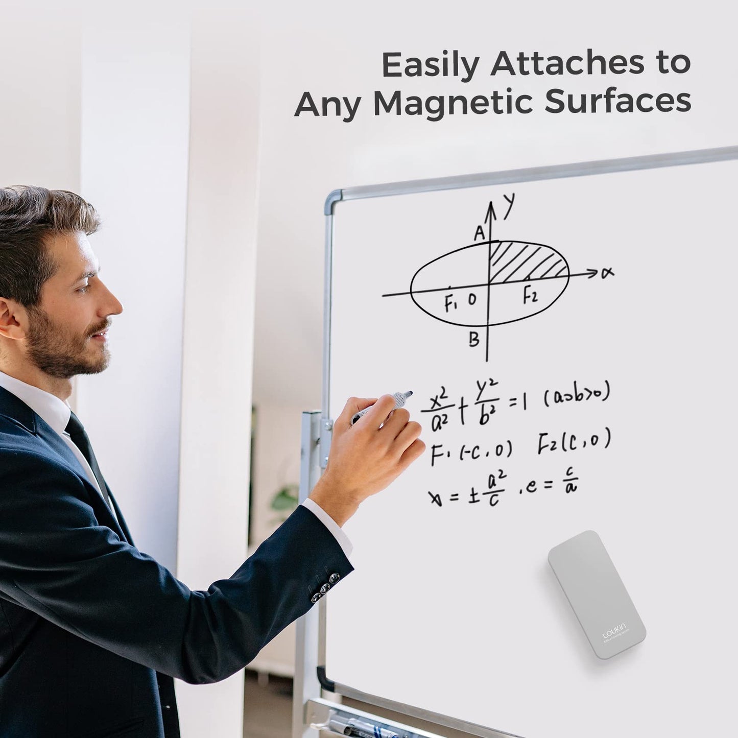 Magnetischer Whiteboard-Reiniger für Klassenzimmer, Zuhause und Büro (Grau)