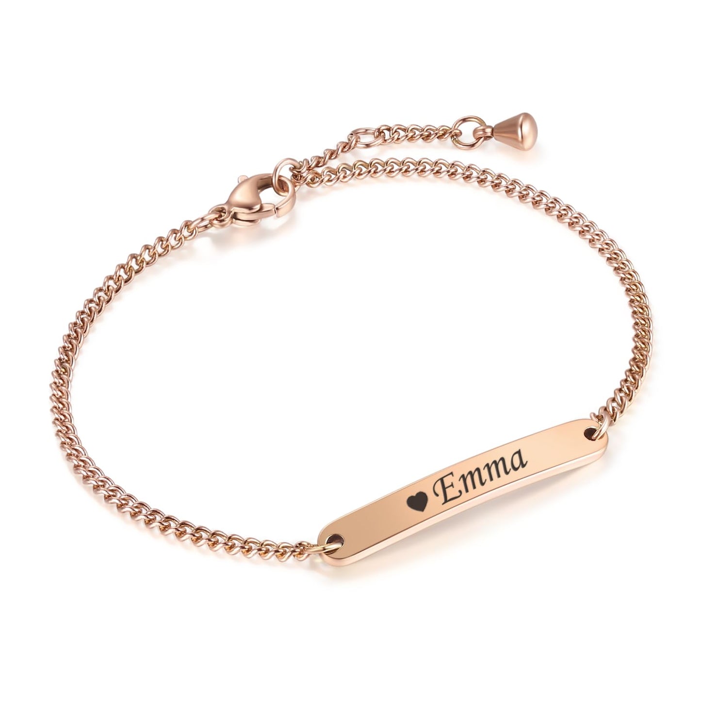 TMT Personalisiertes Damen Armband mit Gravur in Silber, Gold und Rosegold