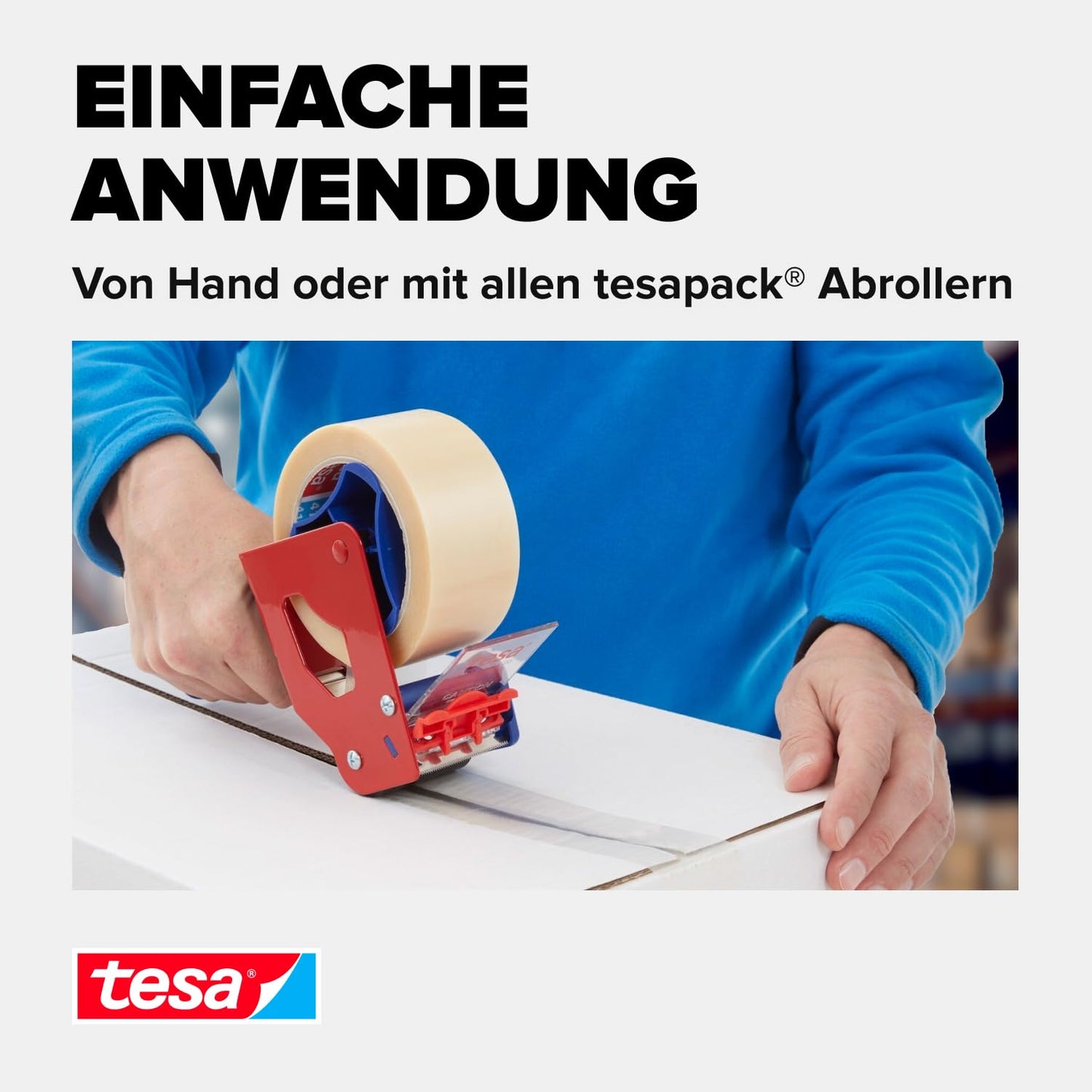 tesa 64014 packaging tape (transparent): 6 rolls of 66m x 50mm, quiet &amp; UV-resistant