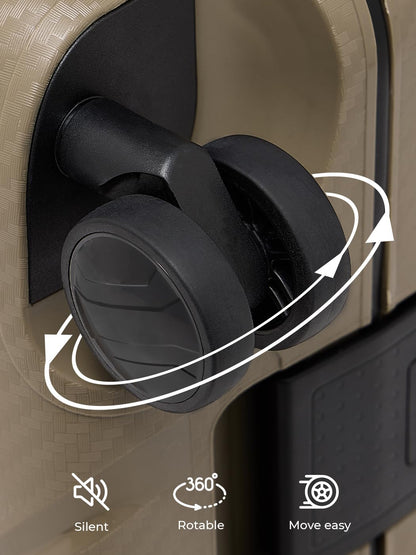 REDOLZ 'Essentials 15' hard-shell travel suitcase set (3 pieces): 3-point locking system, TSA lock
