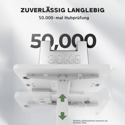 Flamaker Schreibtisch (160x80cm): Elektrisch Höhenverstellbar mit Memory Funktion in Weiß