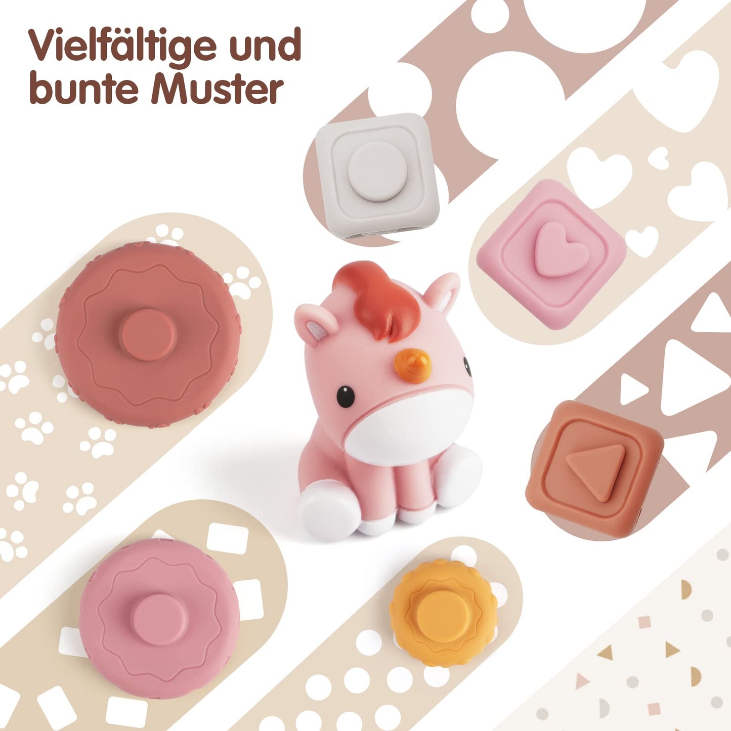 Babyspielzeug zum Zahnen (13-teilig): Baukreise und Blöcke, Stapeln & Verschachteln