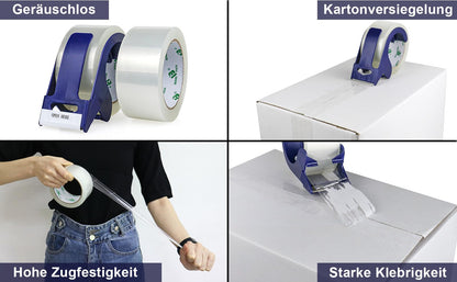 BOMEI PACK leises Paketklebeband (Transparent): 66m x 48mm, stark haftend