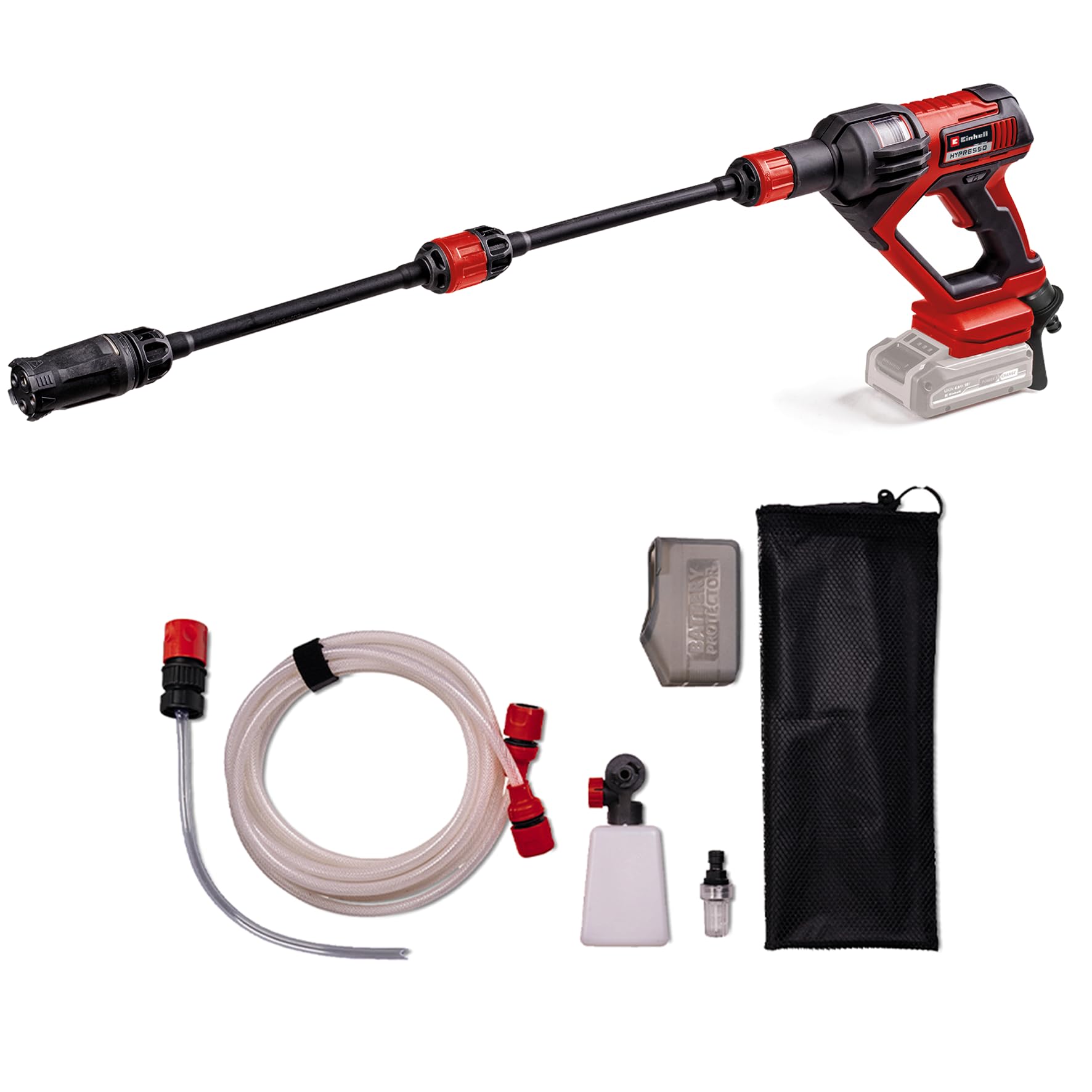 Einhell Akku-Druckreinigerpistole HYPRESSO 18/24-1 Power X-Change inkl. Zubehör (18V, 24 bar, 240 L/h) 