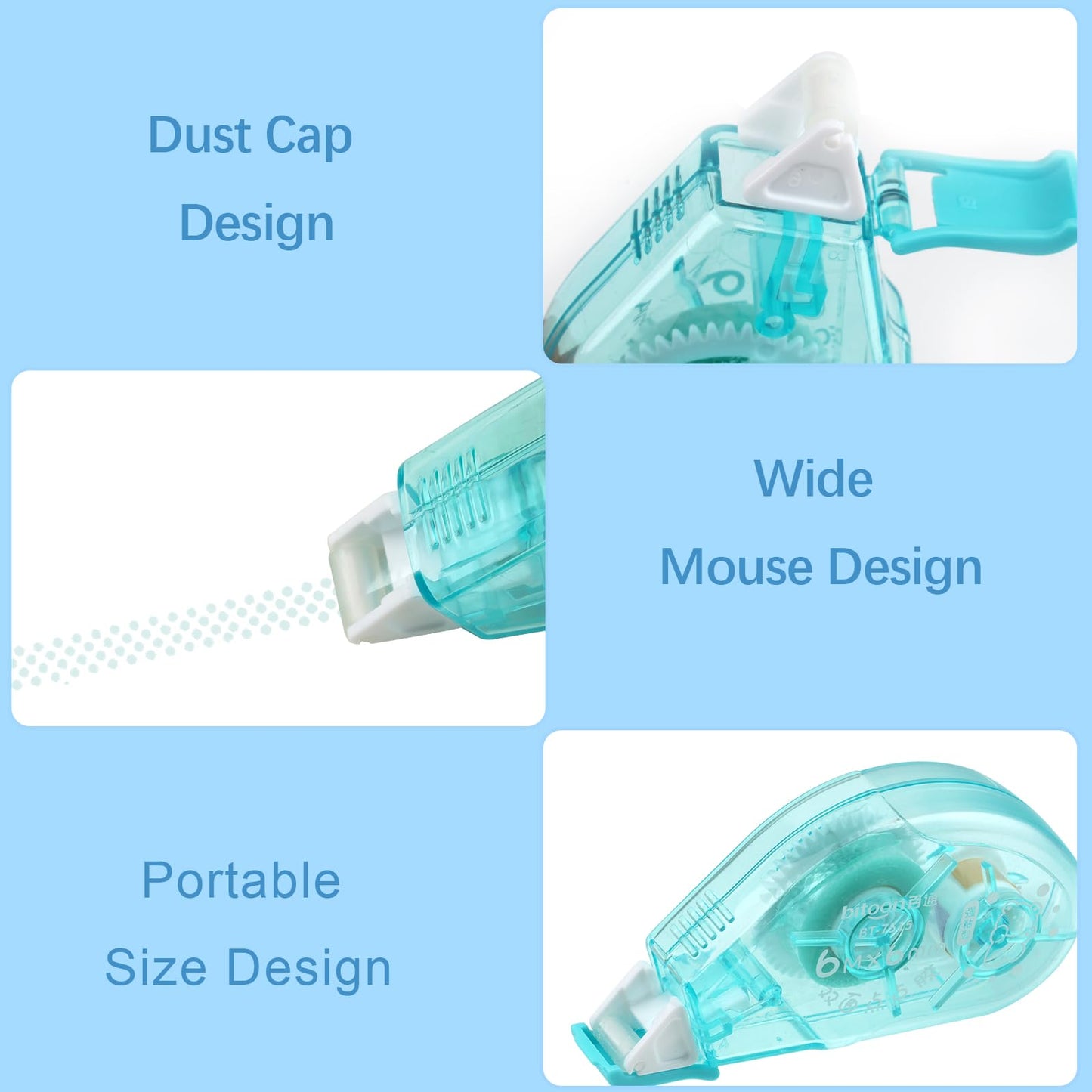 Double-sided adhesive roller set for crafts, school and office (8 pieces - 4 colors)
