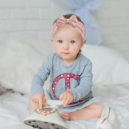 Baby Mädchen Turban Elastische Stirnband-Schleife (2er-Set in Rosa und Weiß)