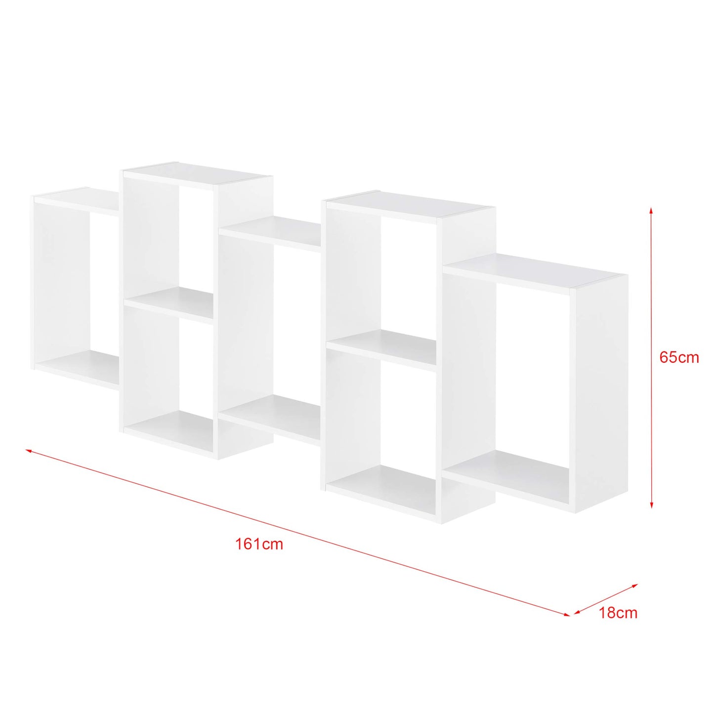 [en.casa] Wall shelf 'Jessheim' with 7 shelves: Stylish storage space for every room
