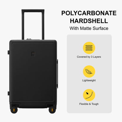 LEVEL8 hard-shell travel suitcase with organizer set (4 pieces): Elegance Matt | Black