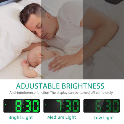 ORIA LED Digital Alarm Clock with Sound Control: Battery and USB Powered