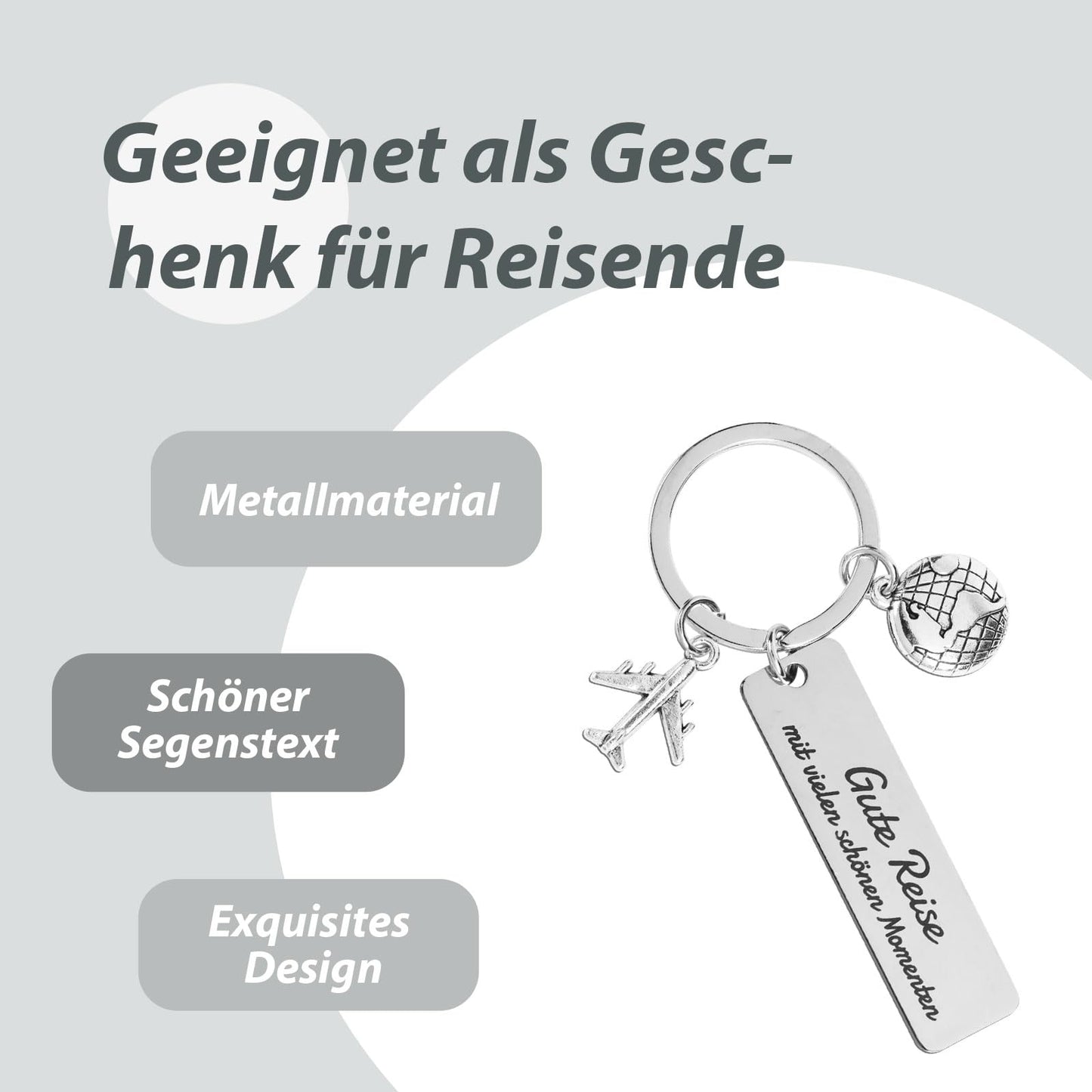 Schlüsselanhänger-Geschenk 'Gute Reise mit vielen schönen Momenten' für Reisende