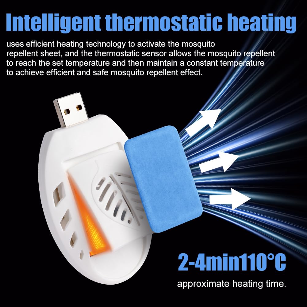 USB mosquito repellent without chemicals: Effective protection with 30 mosquito tablets