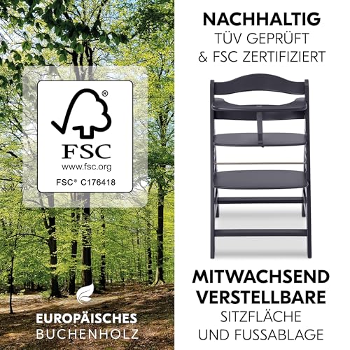 2-in-1 Bouncer Hauck Hochstuhl (Dunkelgrau): Höchster Komfort, Verstellbar inkl. Sitzauflage