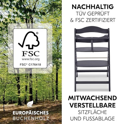 2-in-1 Bouncer Hauck Hochstuhl (Dunkelgrau): Höchster Komfort, Verstellbar inkl. Sitzauflage