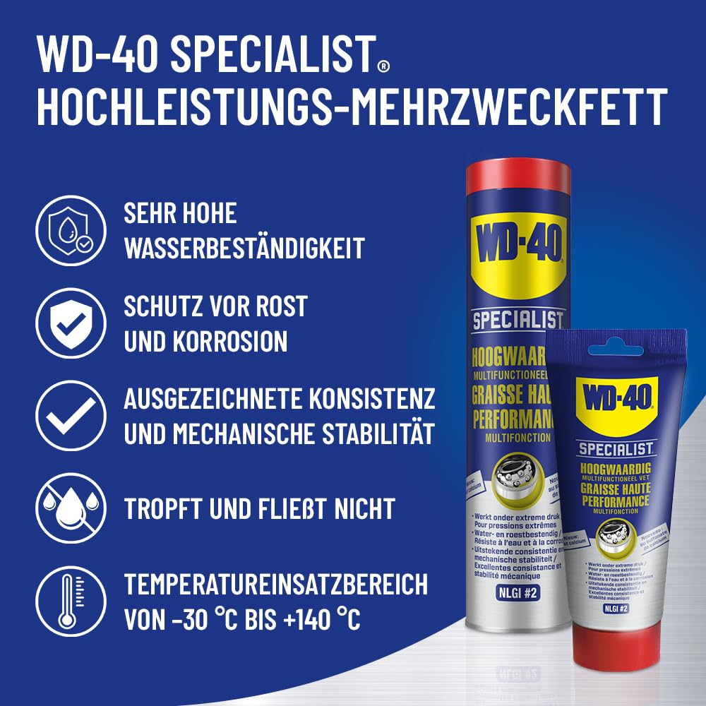 WD-40 Specialist High-Performance Multi-Purpose Grease, Corrosion Protection - 400g