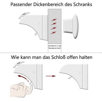 Dokon Baby Kindersicherung für Schrank und Schubladen, ohne Bohren und Schrauben (10 Schlösser + 2 Schlüssel)