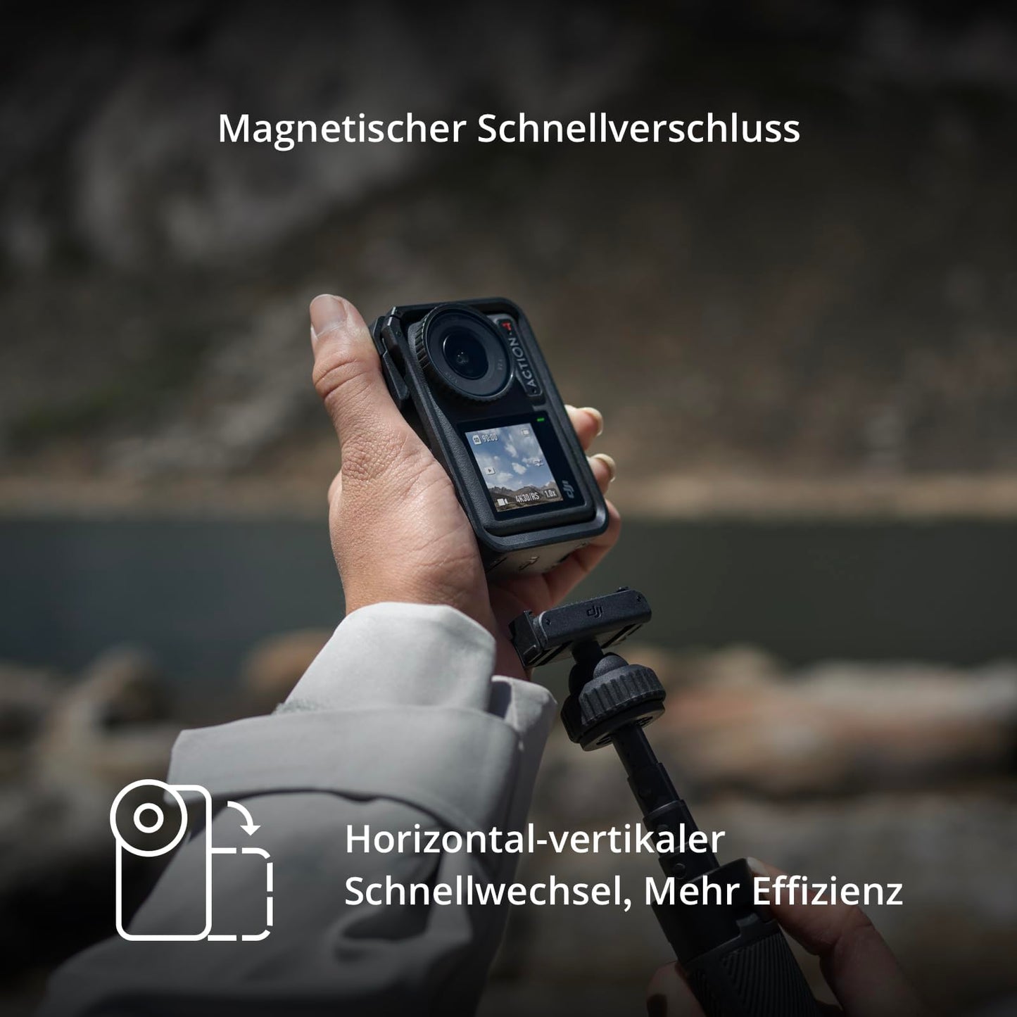 DJI Osmo Action 4 Essential-Combo Action-Kamera: 4K/120fps, Low-Light-Aufnahmen, Wasserdicht