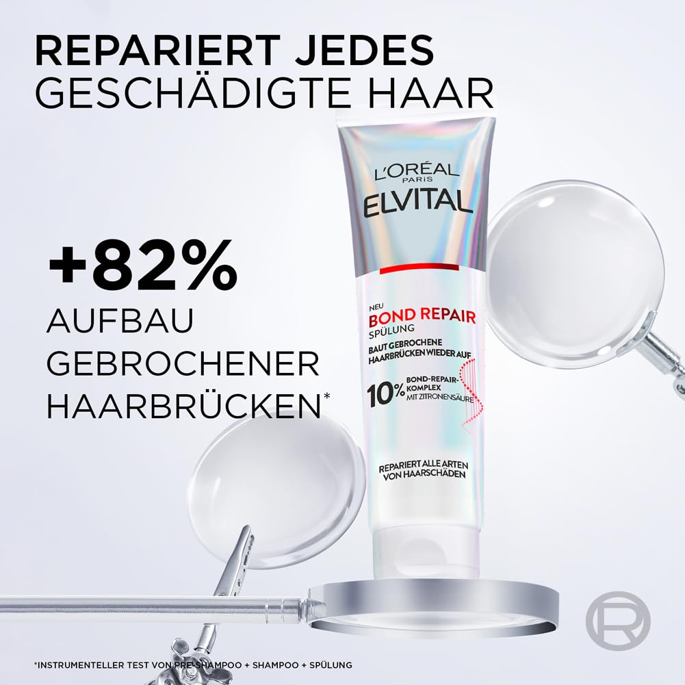 L'Oréal Paris Elvital Bond Repair Care Set (3 pieces) for hair repair with pre-shampoo, shampoo &amp; conditioner
