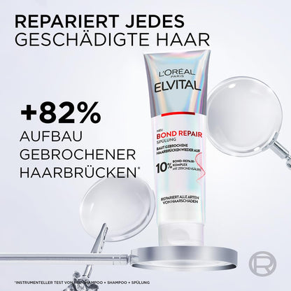 L'Oréal Paris Elvital Bond Repair Care Set (3 pieces) for hair repair with pre-shampoo, shampoo &amp; conditioner
