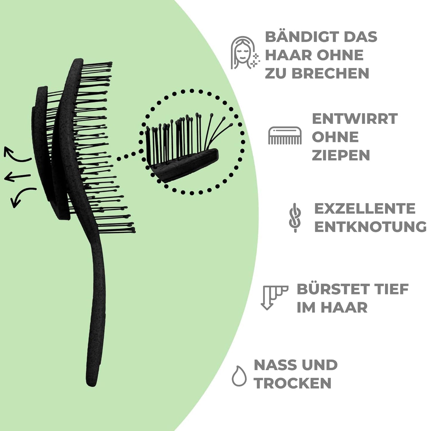 Ninabella Entwirrungsbürste - Für alle Haartypen & nachhaltige Pflege
