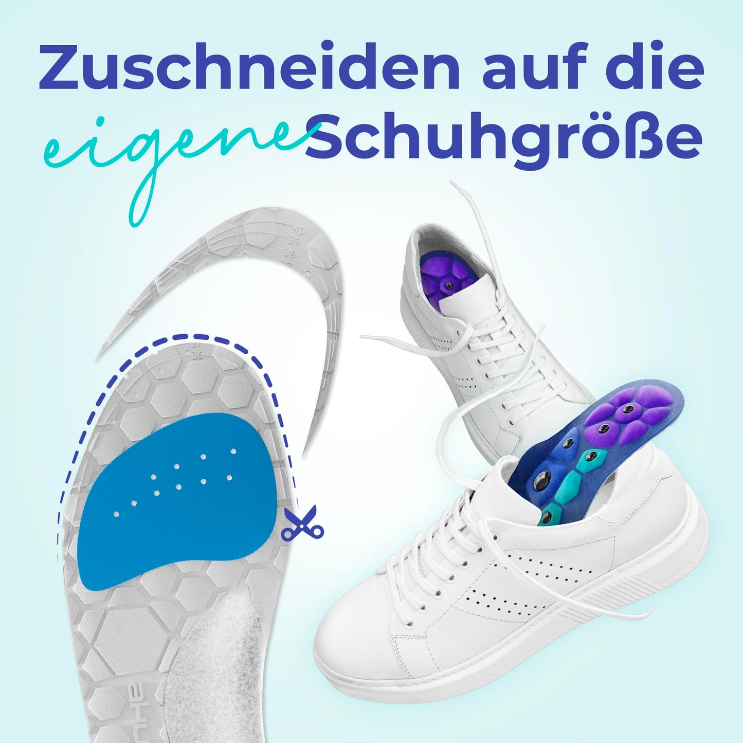 Akusoli magnetic insoles against heel spurs &amp; flat feet: Can be cut to size