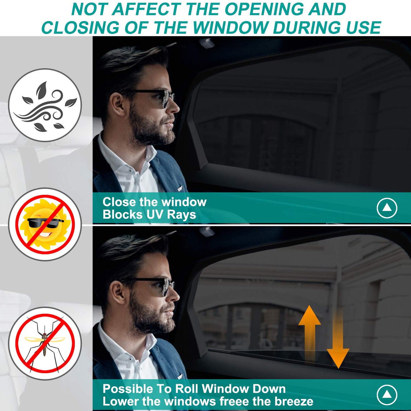 WIN.MAX Universal Car Sunshade for Baby with Certified UV Protection (2 Pack-XL)