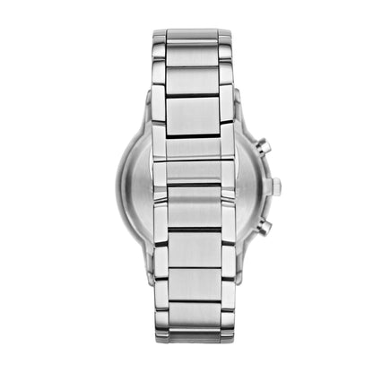 Emporio Armani 'AR2448' Chronographenwerk Herrenuhr (43mm): Silber-Edelstahlarmband