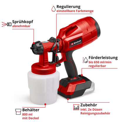 Einhell Akku-Farbsprühsystem (TC-SY 18/60) Li-Solo Power X-Change ohne Akku und Ladegerät