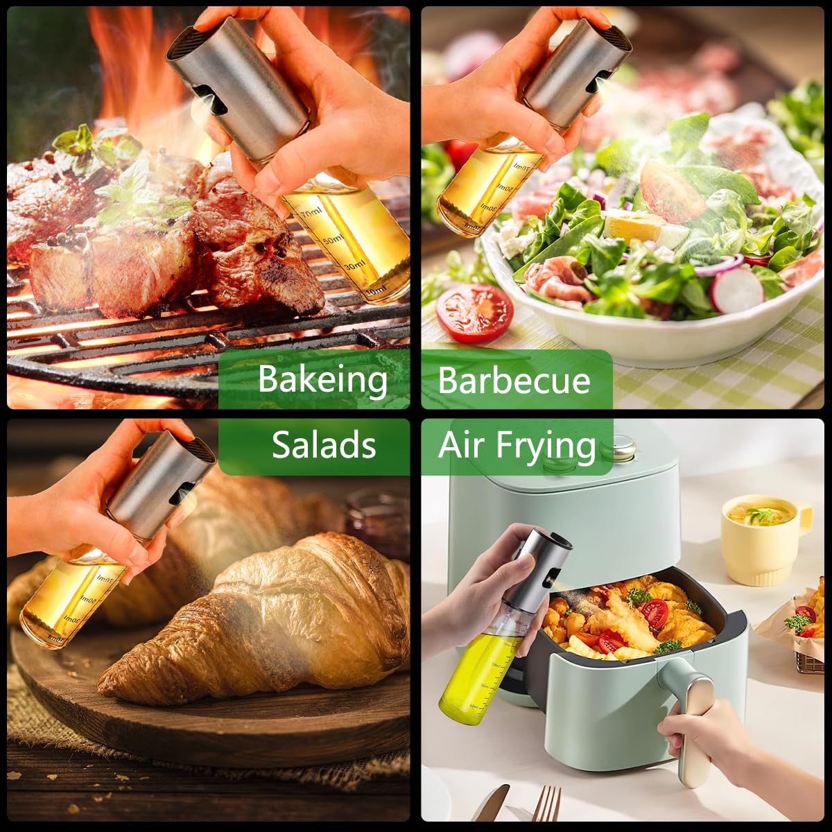 BETA NOBLE Ölsprüher Glas (100ml) für Küche & Grill mit Fächerdüse