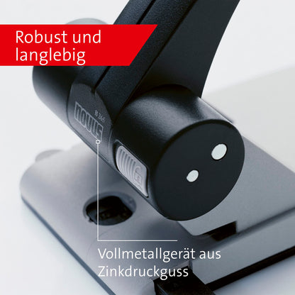 Novus (B 265) Registraturlocher für das Büro in Farbe Grau-Schwarz