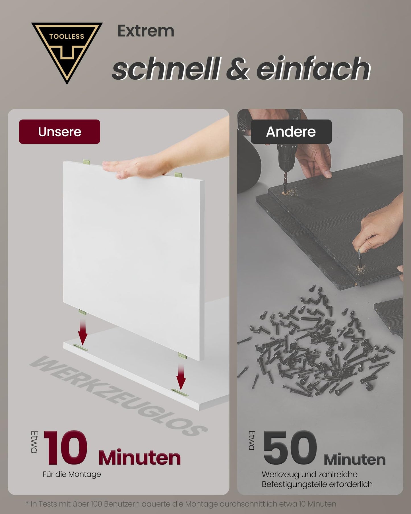VASAGLE Beistell-Nachttisch mit Schublade & Ladefunktion | Werkzeuglose Montage (Mattweiß)