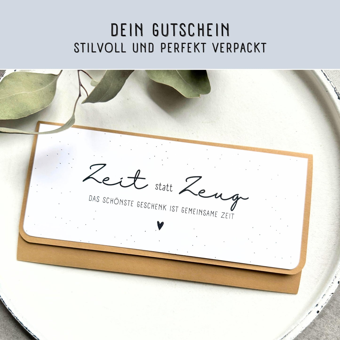 Time instead of stuff (11x22cm): Stylish gift packaging for special moments