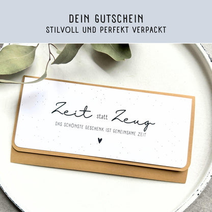 Time instead of stuff (11x22cm): Stylish gift packaging for special moments