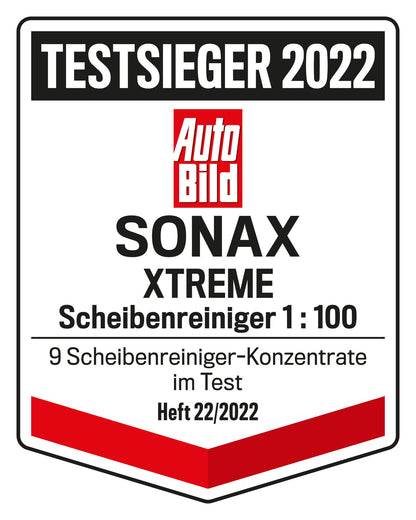 SONAX XTREME windscreen cleaner 1:100 (250ml) makes 25 liters of cleaning fluid for clear visibility