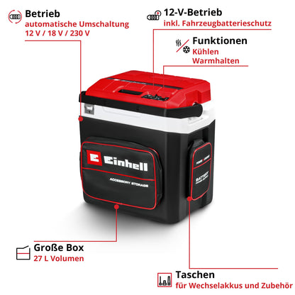 Einhell Akku-Kühlbox TE-COL 18/27 Li-Solo Power X-Change inkl. Taschen