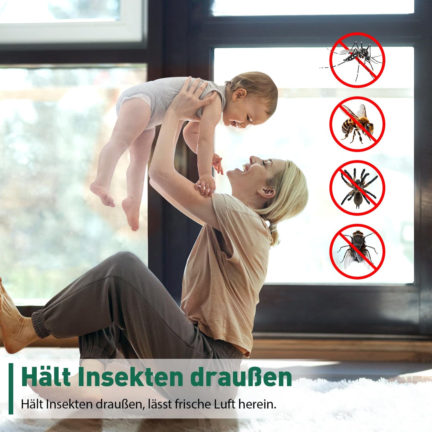 MLEJU Fliegengitter Fenster Magnet | Effektiver Insektenschutz mit einfachem Magnetrahmen
