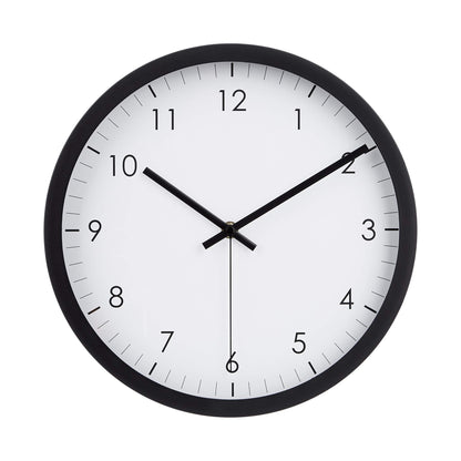 Amazon Basics Wanduhr (30cm): Batteriebetrieben, Rund, Leicht Ablesbar, Lautlose
