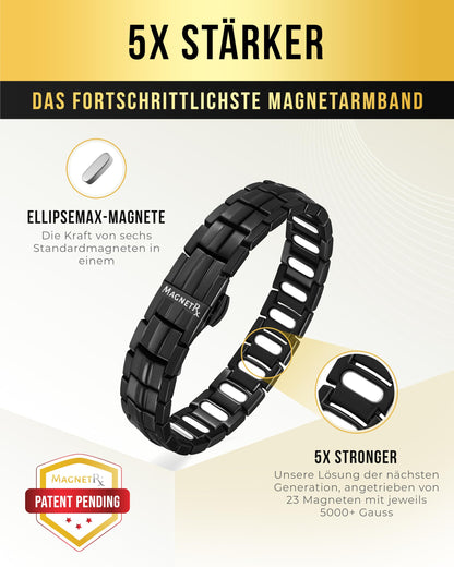 MagnetRX® magnetic bracelet for men made of lightweight titanium, 5,000 Gauss