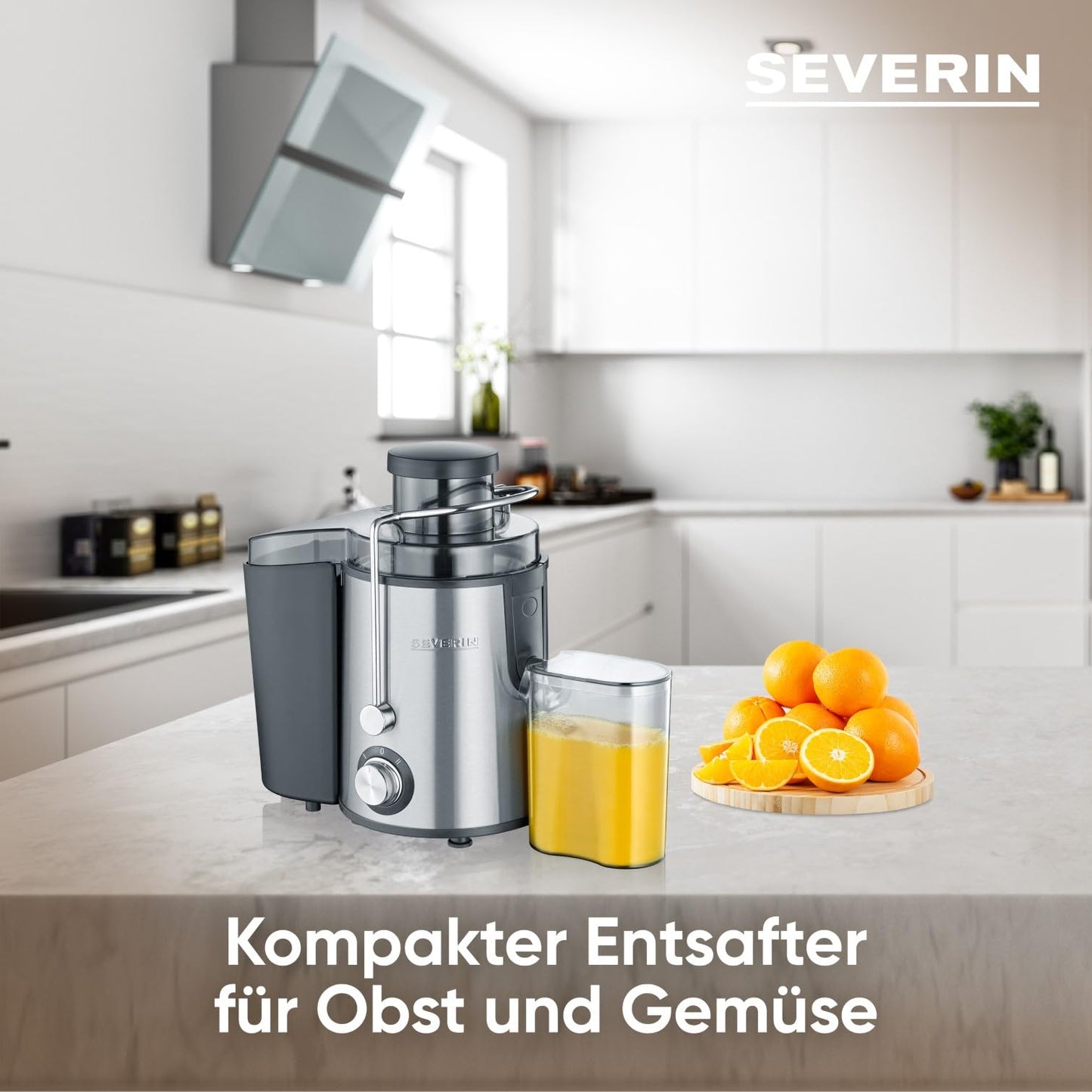 SEVERIN juicer (ES3566) made of stainless steel (500ml) with collecting container
