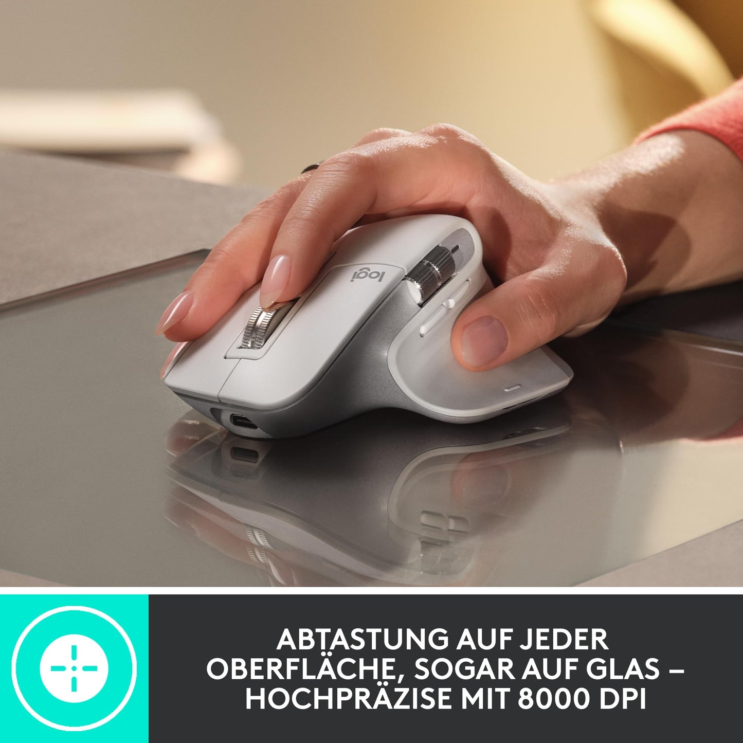 Logitech MX Master 3S: Kabellose Performance-Maus mit ultraschnellem Scrollen (Leise-Klick)