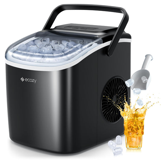 Selbstreinigende Eiswürfelmaschine (12kg in 24h): 2 Eiswürfelgrößen, Eiswürfelbereiter für Zuhause