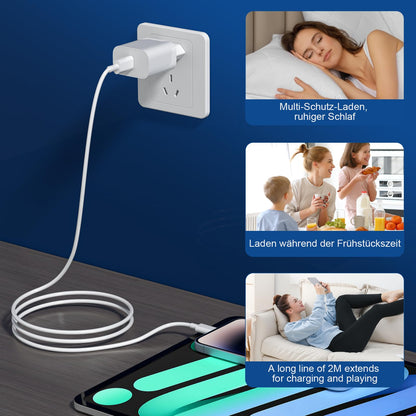 Apple iPhone Schnellladegerät 25W - 'MFi-Zertifiziert' (2er-Pack) mit USB-C auf Lightning-Kabel