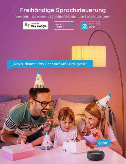 Govee Smart LED-Glühbirne E27 mit WLAN: Dimmbar, Sprachsteuerung (2 Stück)
