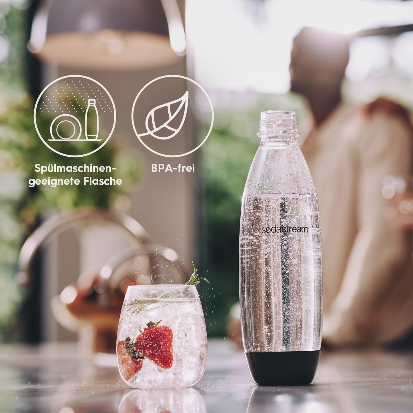 SodaStream 1L FUSE Flaschen (2er-Set) | Spülmaschinengeeignet: BPA-frei
