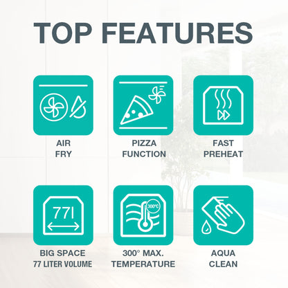 Gorenje Inox convection oven set (77L BigSpace): glass ceramic hob, AquaClea, PizzaMode, AirFry