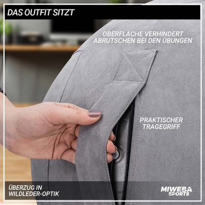 Miweba Sports Gymnastikball-Set aus PVC: Traglast 500kg, 65cm | Sitztrainer - Fitnessball Stuhl